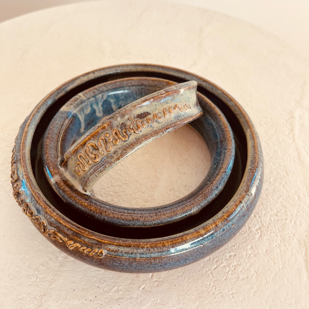 GORGEOUS HANDMADE PANSY RING BLUE/BROWN PANSY RING IN PERFECT VINTAGE CONDITION - Picture 4 of 10